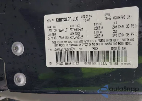 2008 Dodge Ram 1500 Slt from USA, damaged, VIN 1D7HU18N78J123769